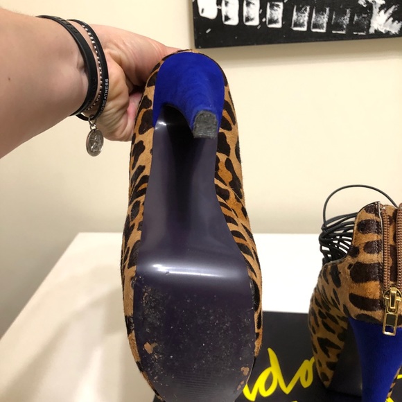 London Trash Leopard platform heels size 8.5 Crush - Picture 2 of 7